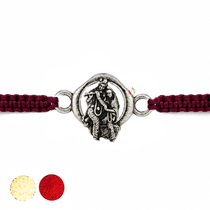 Silver RadhaKrishna Rakhi