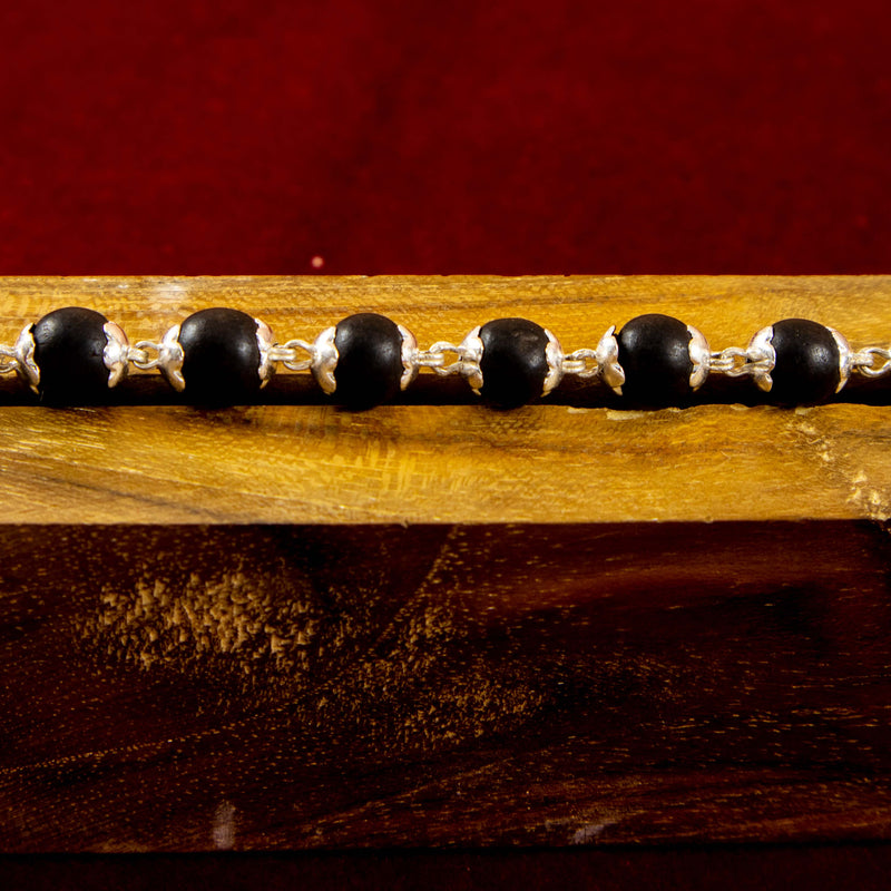 925 Silver Karungali Trishul-Damroo Bracelet