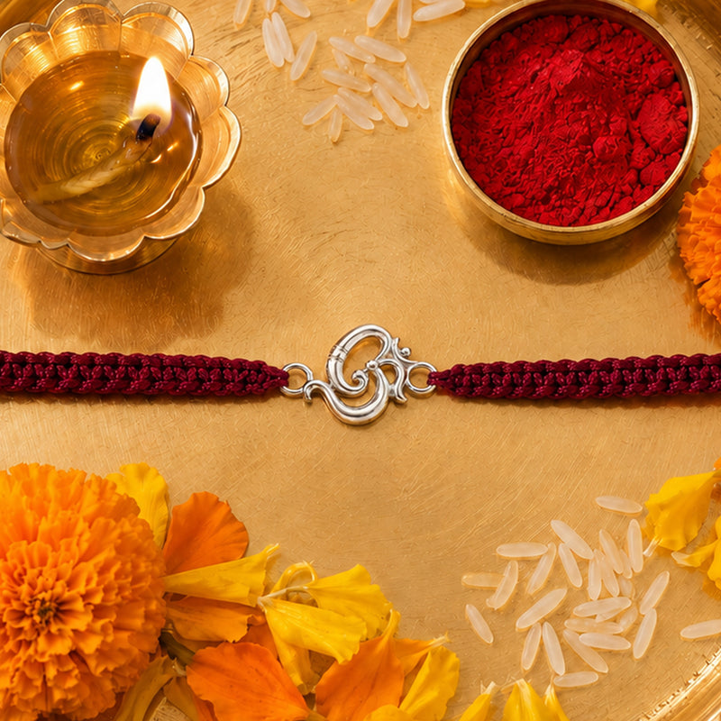 Silver OM Rakhi
