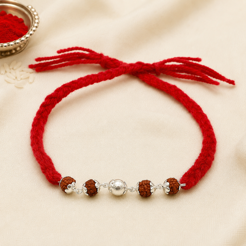 Silver Rudraksha Rakhi