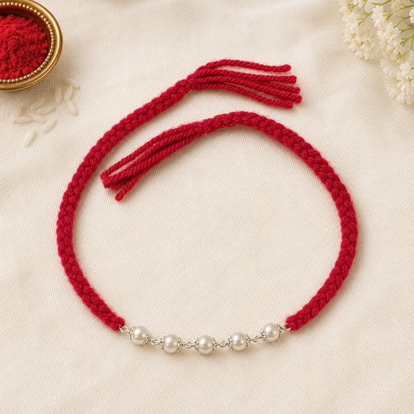 Silver Pearl Rakhi
