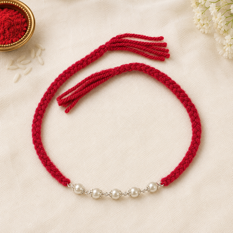 Silver Pearl Rakhi
