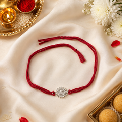 925 Silver Swastik Rakhi for Brother
