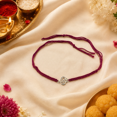 925 Silver Om Ganesha Rakhi for Brother