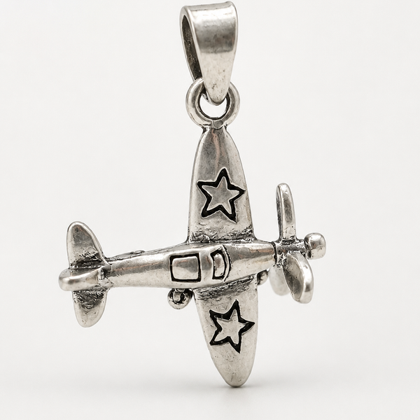 925 Silver Aeroplane Pendant for Men