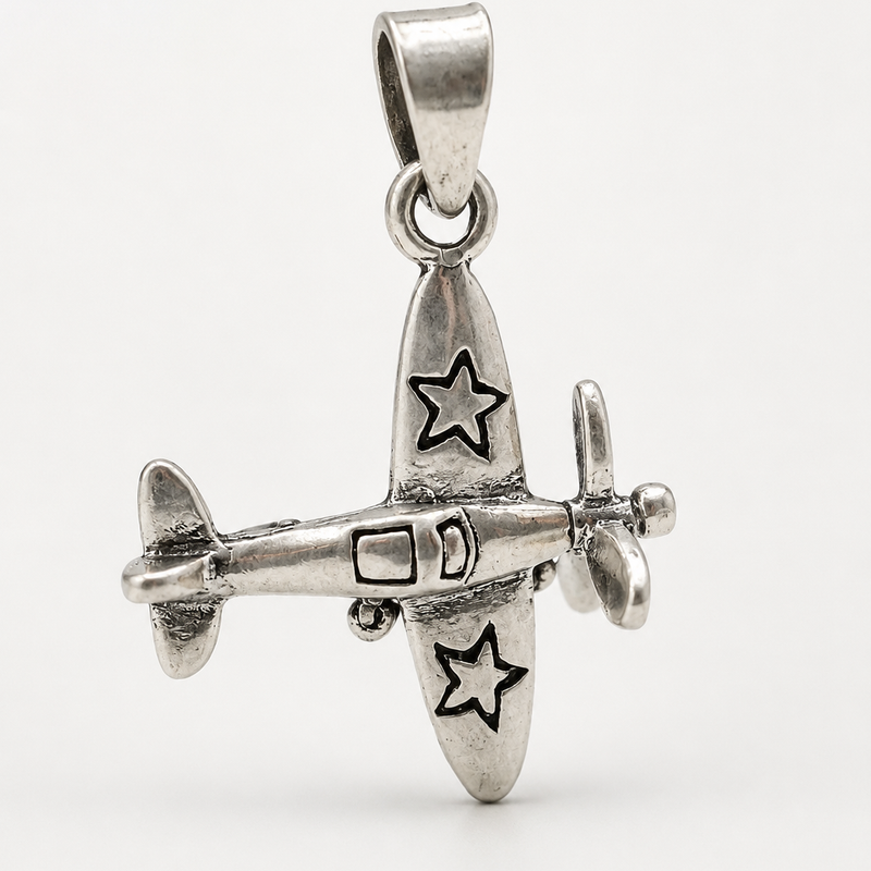 925 Silver Aeroplane Pendant for Men