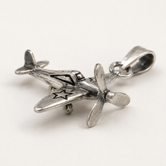 925 Silver Aeroplane Pendant for Men