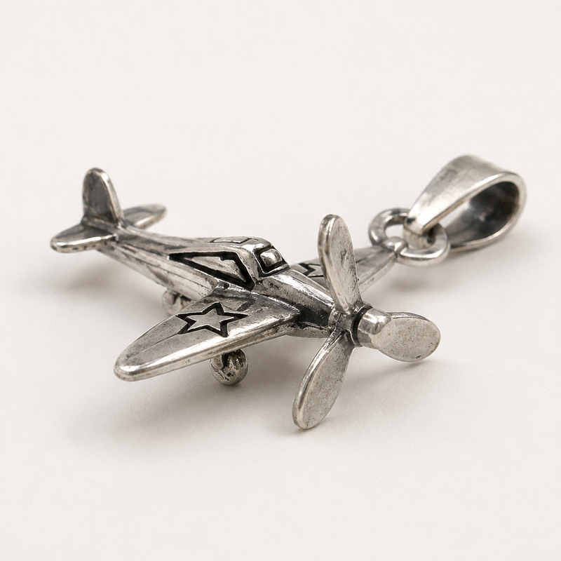 925 Silver Aeroplane Pendant for Men