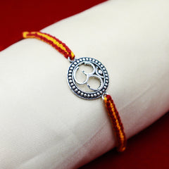 Antique Silver OM Rakhi