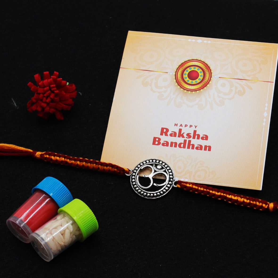 Antique Silver OM Rakhi