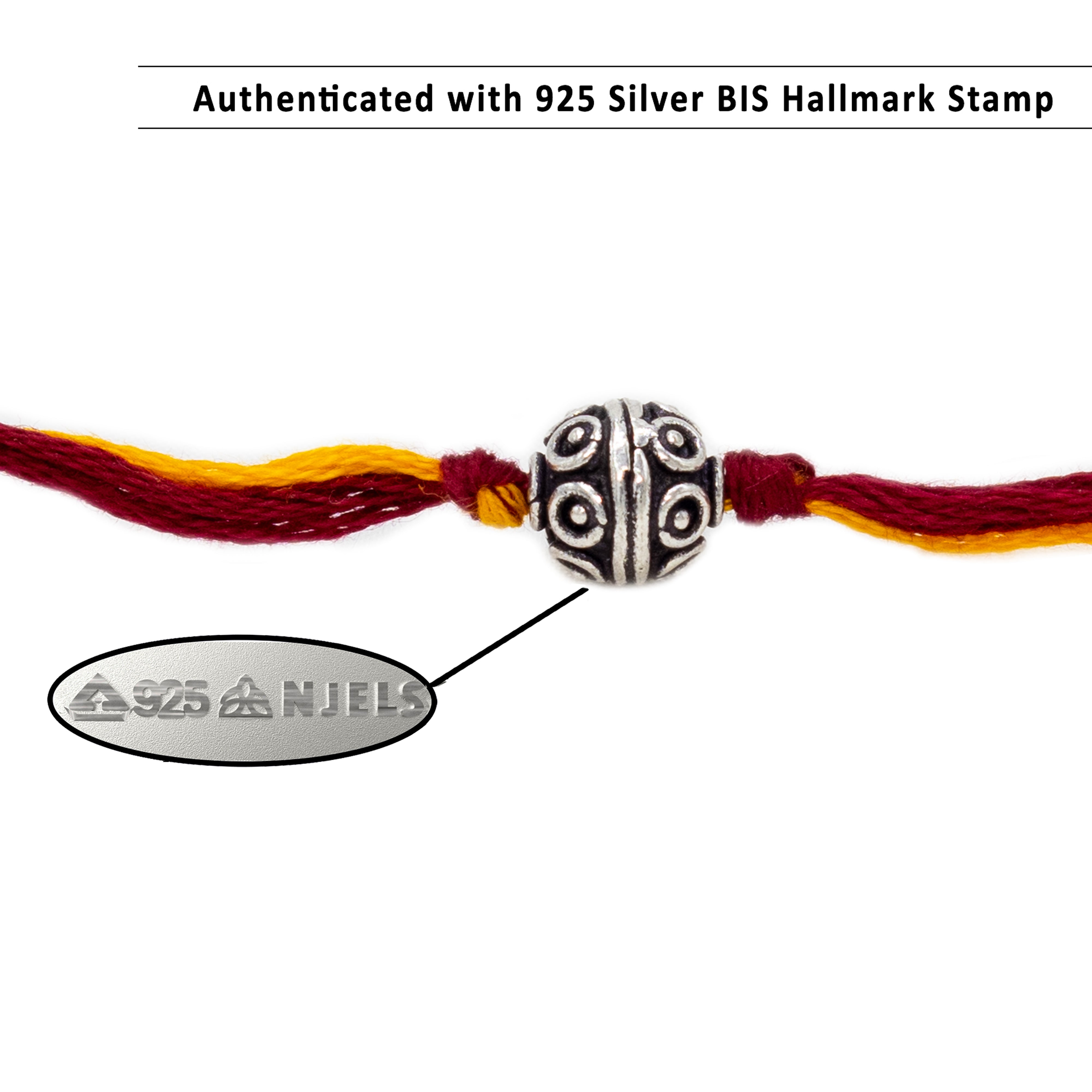 Silver Antique Ball Rakhi