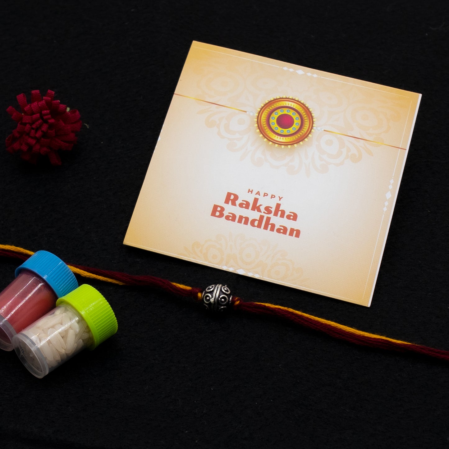 Silver Antique Ball Rakhi