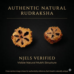 Silver Rudraksha Mala with 6.5MM Rudraksha Pendant - 6.5MM Bead Size