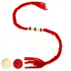 Silver Rudraksha Rakhi ( 3 Rudraksha )