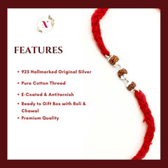 Silver Rudraksha Rakhi ( 3 Rudraksha )