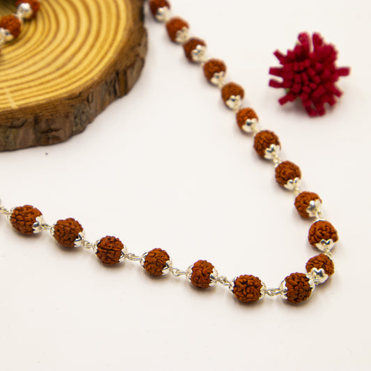 silver rudraksha mala