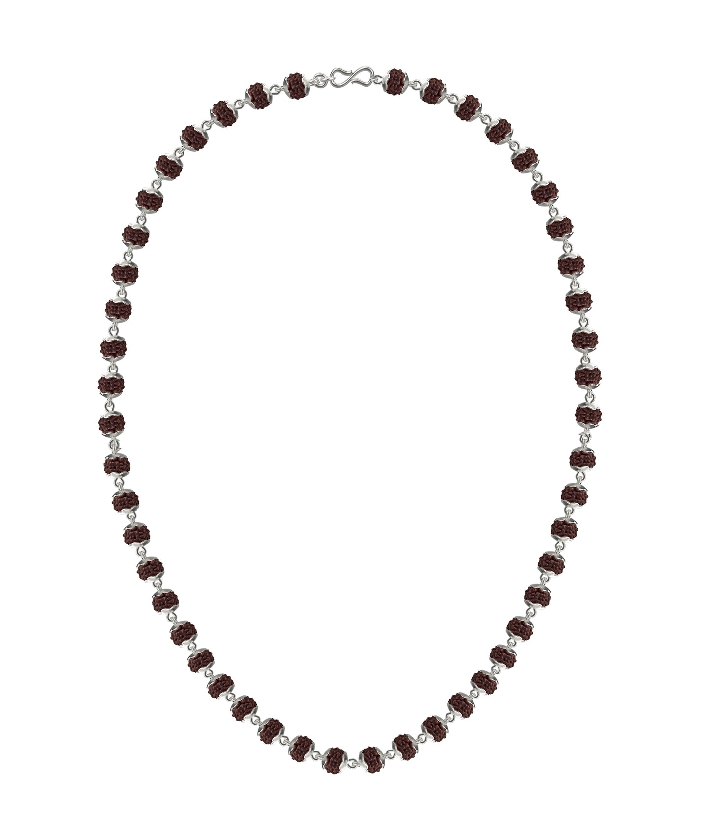 Silver Rudraksha Mala (Black)