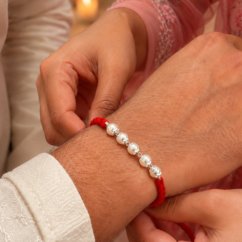 Silver Pearl Rakhi