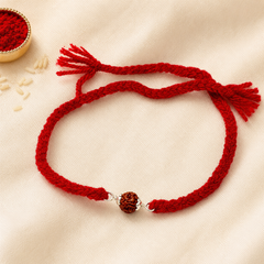 Silver Rudraksha Rakhi ( 1 Rudraksha )