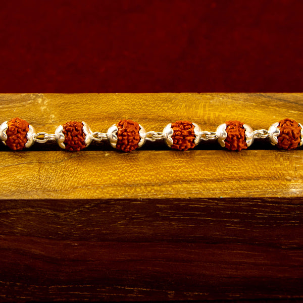 Silver Rudraksha Mala with Pendant