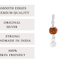 Silver Rudraksha Pendant - 6.5 MM Bead Size