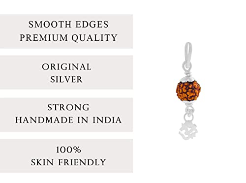 Silver Rudraksha Pendant - 6.5 MM Bead Size