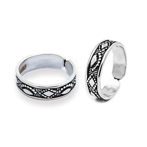 Buy SILVER SHINE Toe Rings for Women Traditional Silver Oxidised Toe Rings  Set Bichiya for women Online at Best Prices in India - JioMart.