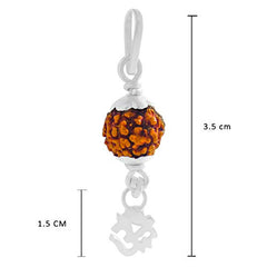 Silver Rudraksha Pendant - 6.5 MM Bead Size