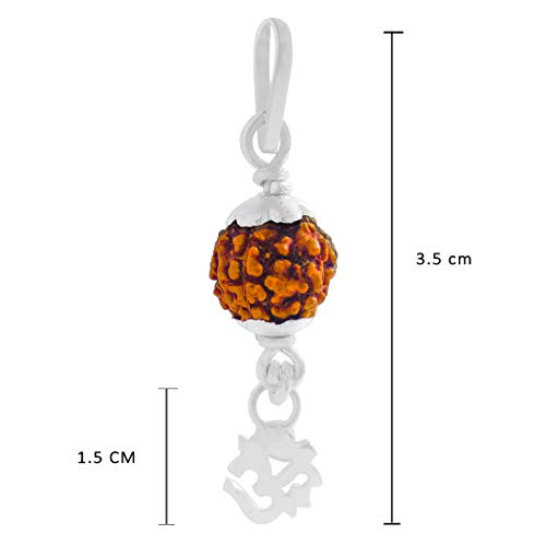 Silver Rudraksha Pendant - 6.5 MM Bead Size