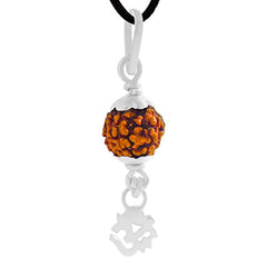 Silver Rudraksha Pendant - 6.5 MM Bead Size
