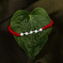 Silver Rudraksha Rakhi with Pearl Rakhi
