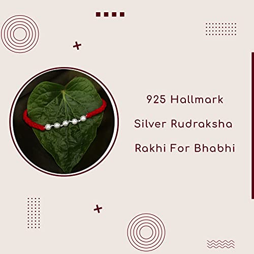 Silver Rudraksha Rakhi with Pearl Rakhi