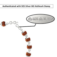 Silver Pearl Rakhi and Rudraksha Bracelet