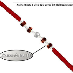 Silver Rudraksha Rakhi with Rudraksha Pendant