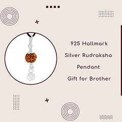 Silver Rudraksha Rakhi with Rudraksha Pendant