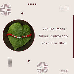 Silver Rudraksha Rakhi with Pearl Rakhi
