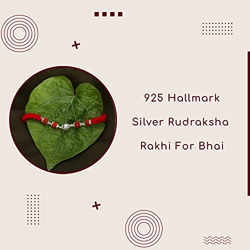 Silver Rudraksha Rakhi with Rudraksha Pendant